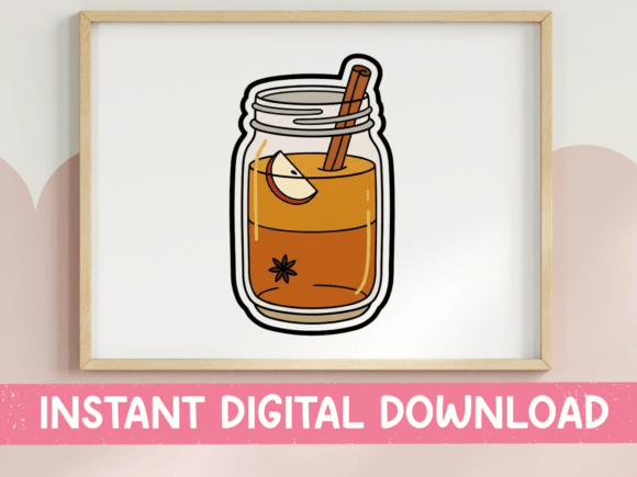 Apple Cider Mason Jar Sticker Design for T-Shirt Designs & Graphics