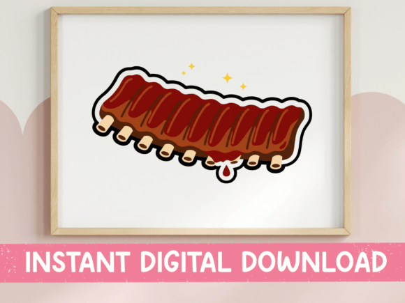 BBQ Ribs Rack Sticker: A Must for T-Shirt Designs and Graphics