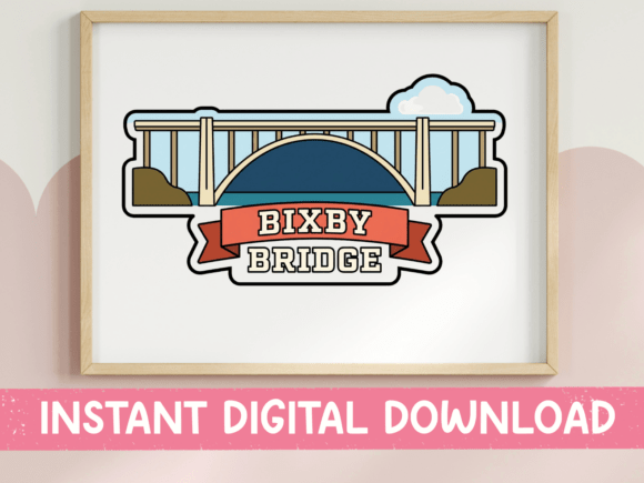 Bixby Bridge Sticker: A Graphic Asset for T-Shirt Designs