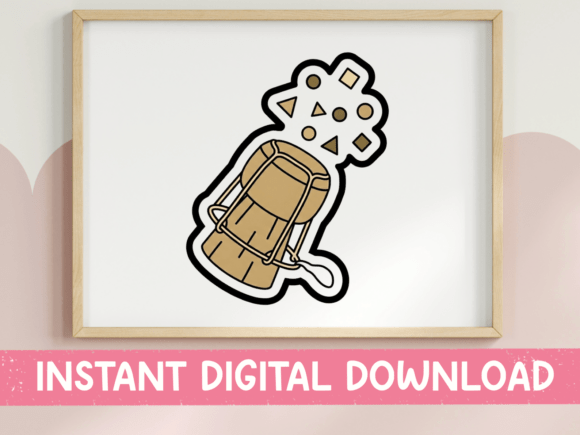 Champagne Cork Popping Sticker: A Playful T-Shirt Design