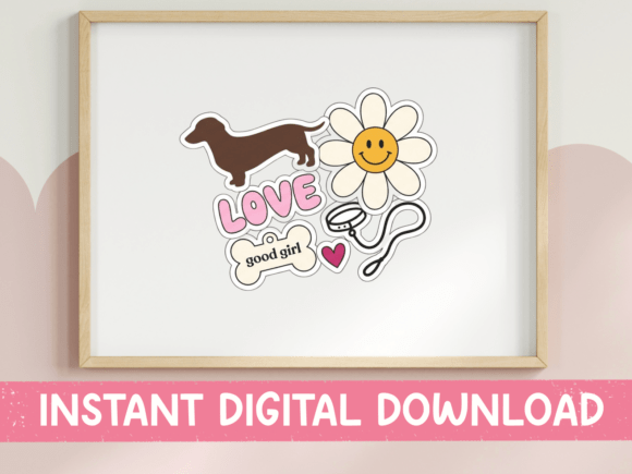 Charming Dachshund Sticker Pack for Embroidery