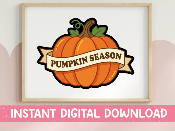 Cheerful Pumpkin Season Harvest Banner Sticker