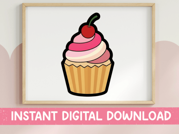 Cherry Cupcake Sticker: A Sweet Addition to T-Shirt Designs and Graphics