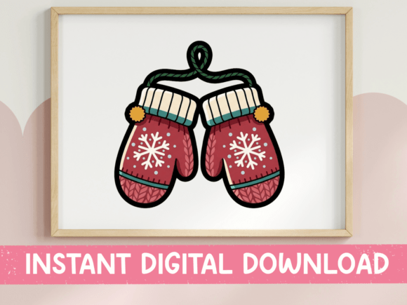 Christmas Mittens Winter Sticker Graphics for T-Shirt Designs