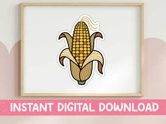 Corn on the Cob Sticker Design: A Bold Graphic for T-Shirts