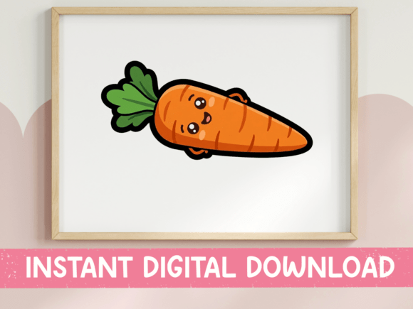 Cute Kawaii Carrot Sticker: A Charming T-Shirt Design