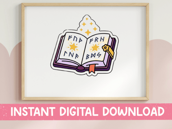 Enhancing Visuals with Magic Spell Book Sticker Design