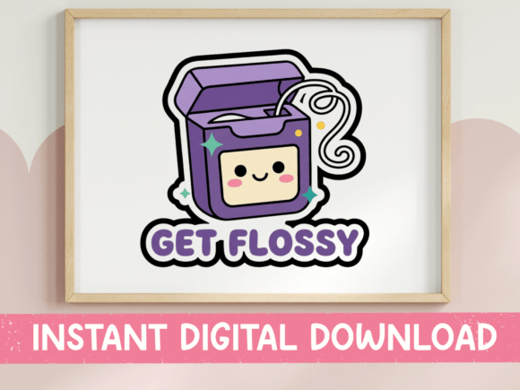Get Flossy Kawaii Sticker: A Fun T-Shirt Graphics Asset