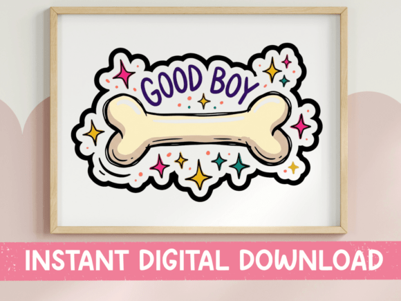 Good Boy Dog Bone Sticker: A Bold Graphic for T-Shirt Designs