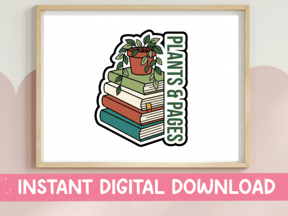 Plants and Pages Sticker: Graphics for T-Shirt Designs