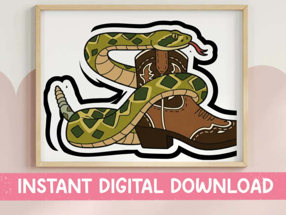 Rattlesnake on Cowboy Boot Sticker Review