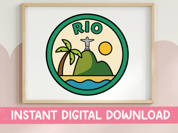 Rio De Janeiro Travel Badge Sticker: A Versatile Graphic for T-Shirt Designs