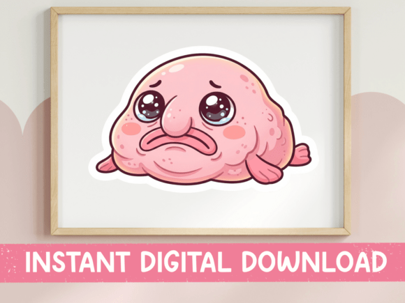 Sad Blobfish: A Cute and Sympathetic Embroidery Design
