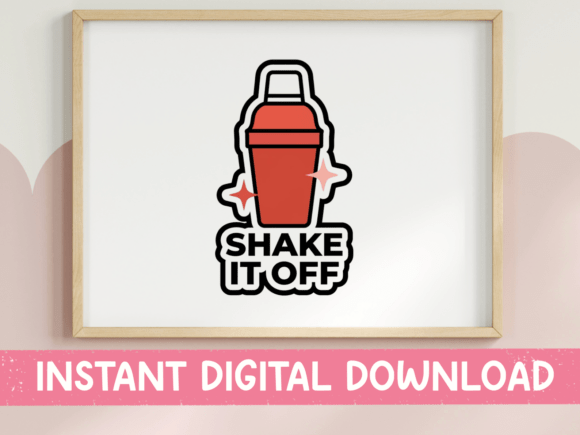Shake It off Cocktail Shaker Sticker for T-Shirt Designs