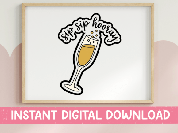 Sip Sip Hooray: A Graphic for Lively T-Shirt Designs