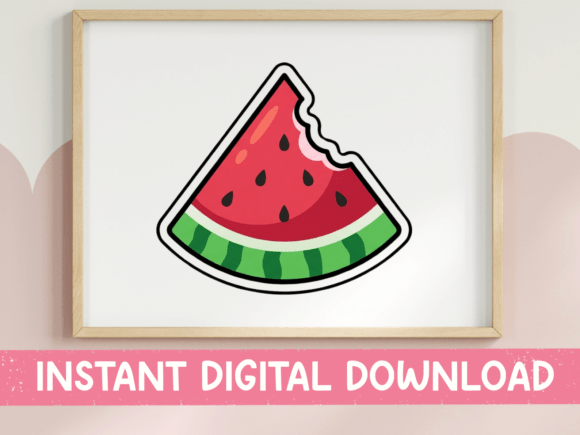 Watermelon Slice Sticker: Perfect for T-Shirt Designs and Graphics