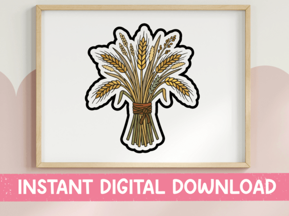 Wheat Sheaf Harvest Sticker: Graphics & T-Shirt Designs