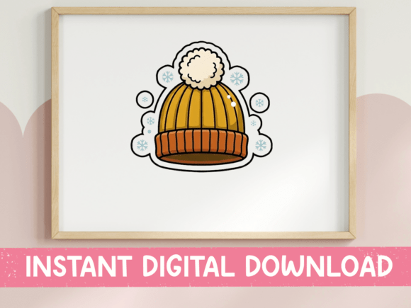 Winter Pom Pom Beanie Sticker Graphics for T-Shirt Designs